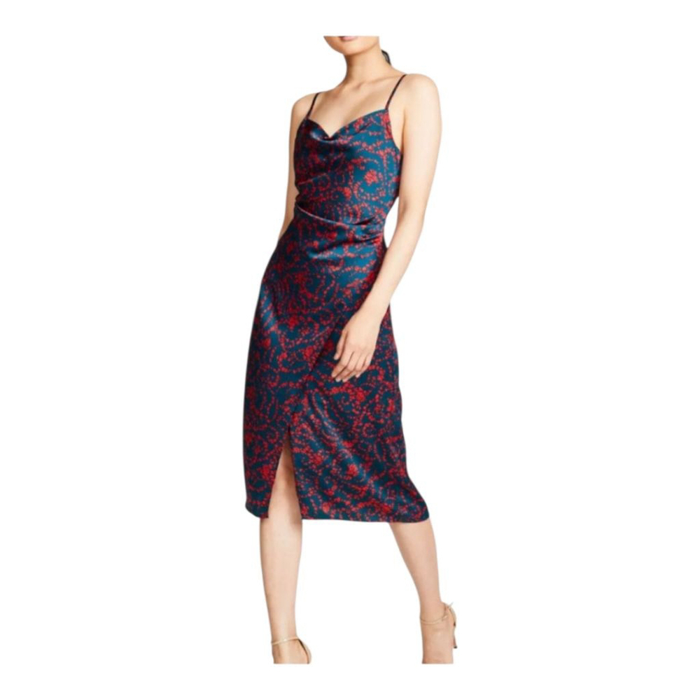 re:named Blue Aden Navy & Red Floral Slip Dress with Adjustable Straps - Picture 3 of 15